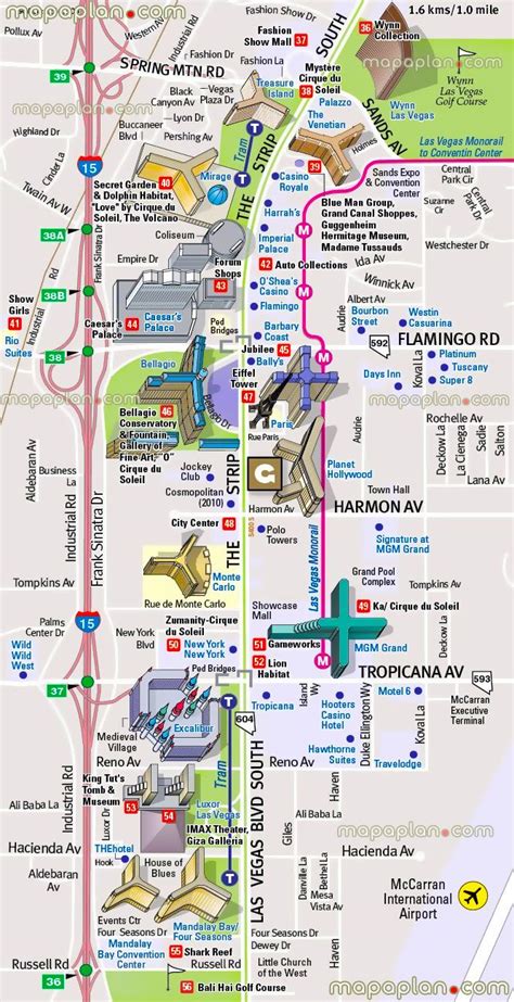 MAP Las Vegas Strip Map 2021